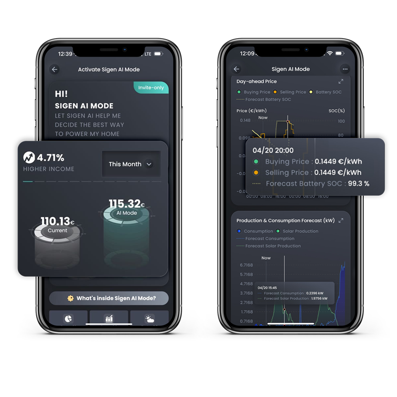 Sigen Mobile App Interface UI