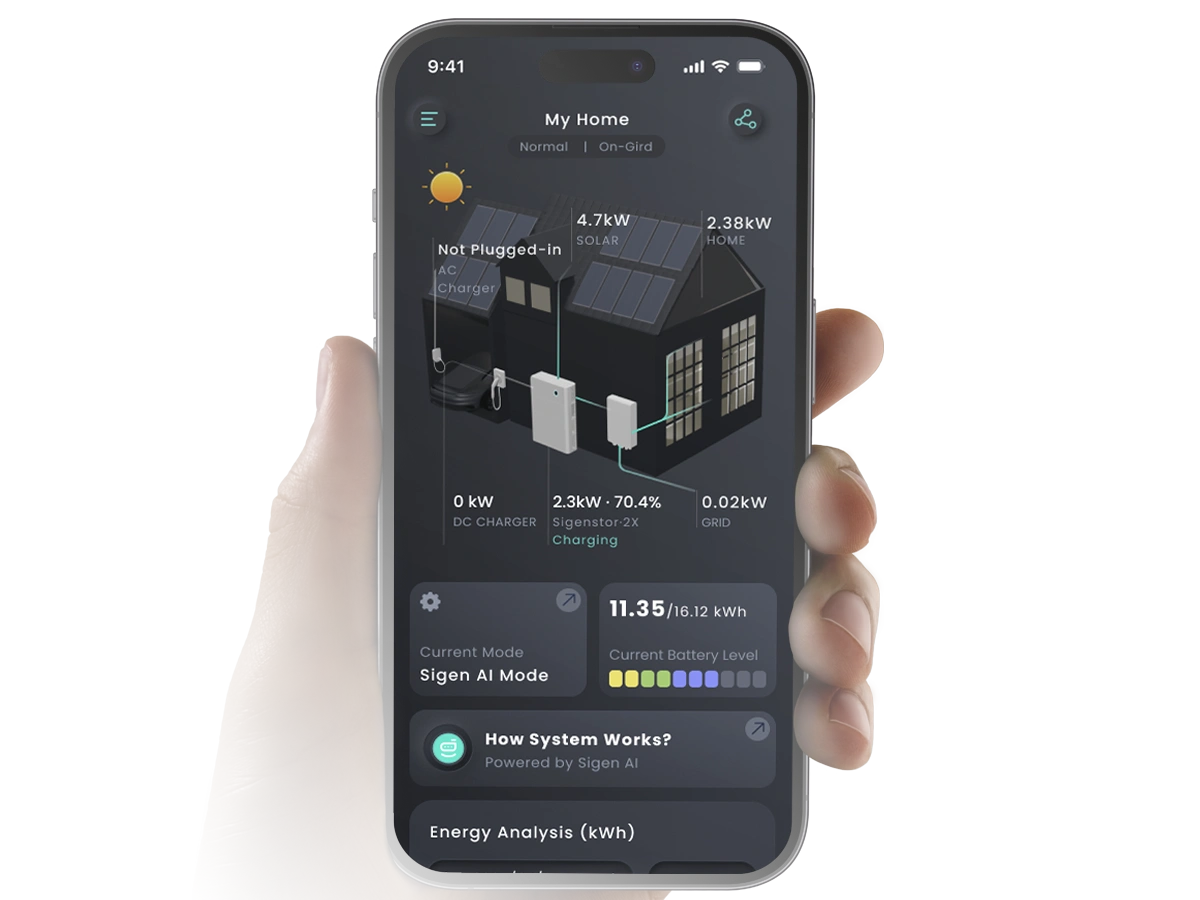 mySigen App Interface on Smartphone